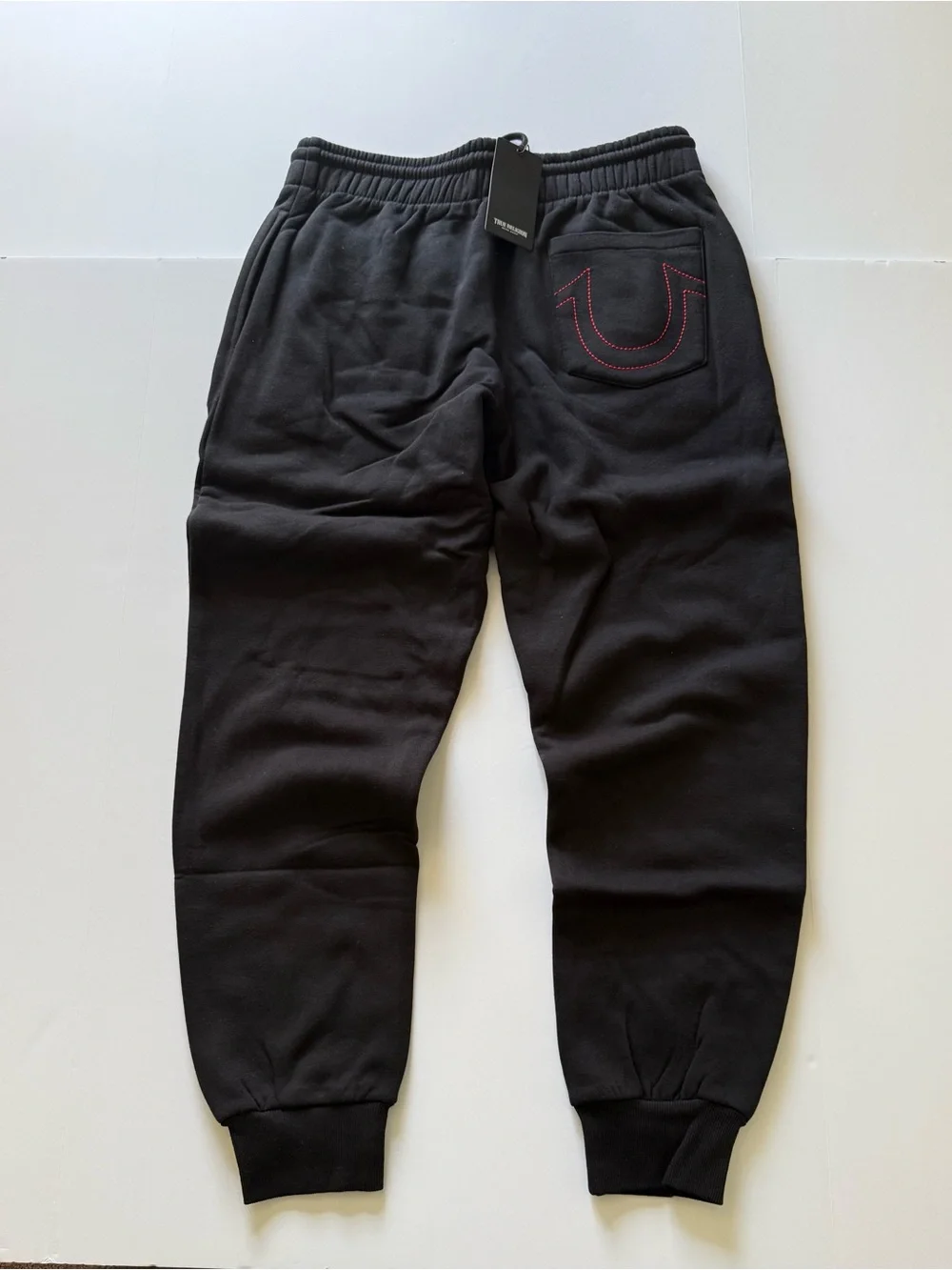 True Religion Warp Embroidered Jogger Pants Black Jet Mens Size M Retail $109NWT